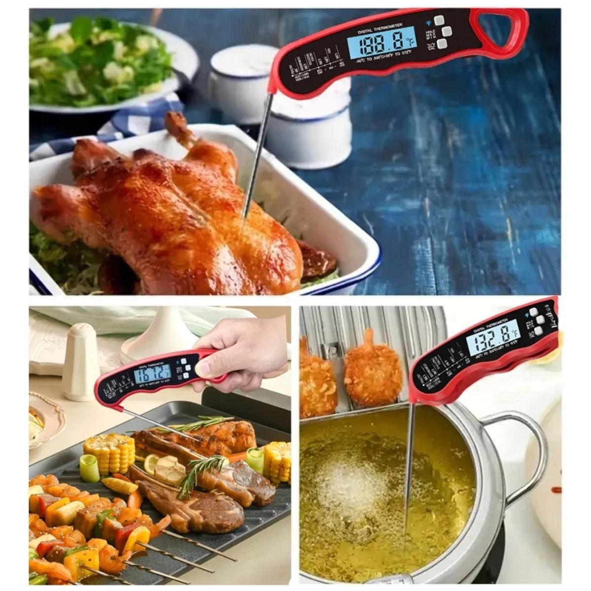 GENERICO - Termómetro Digital Cocina Lectura Rápida Temperatura de Alimentos Cocina 1.55 oz para Asados, Horno, Repostería