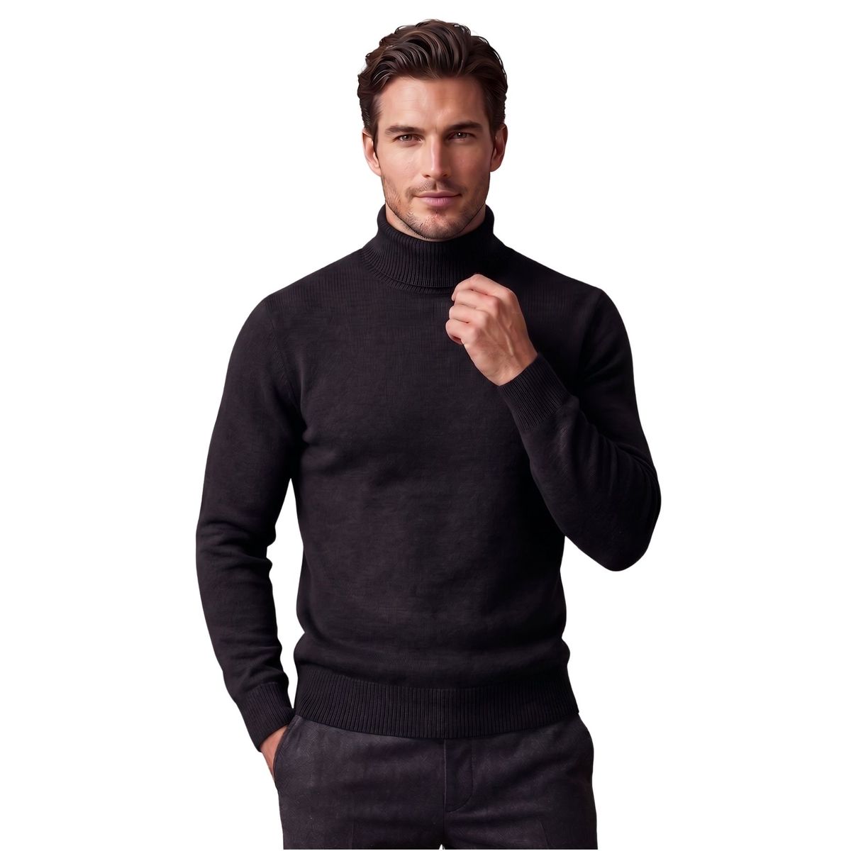 LOOK SHOP - Sweater Tejido Hombre Cuello Subido Beatle Colores 189