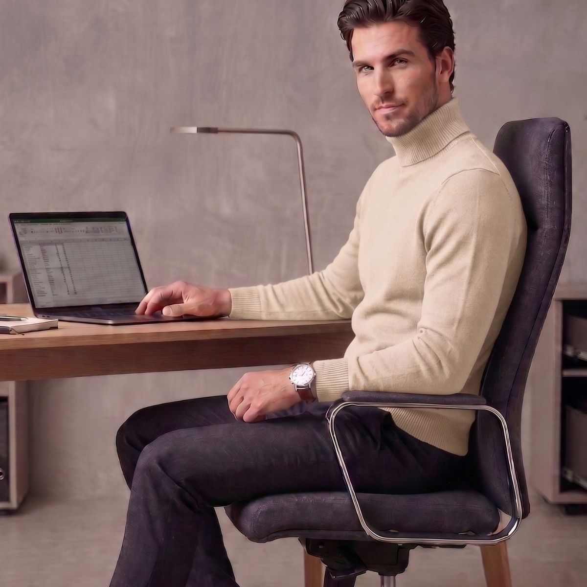 LOOK SHOP - Sweater Tejido Hombre Cuello Subido Beatle Colores 189