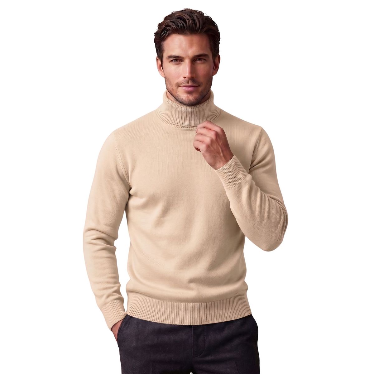 LOOK SHOP - Sweater Tejido Hombre Cuello Subido Beatle Colores 189