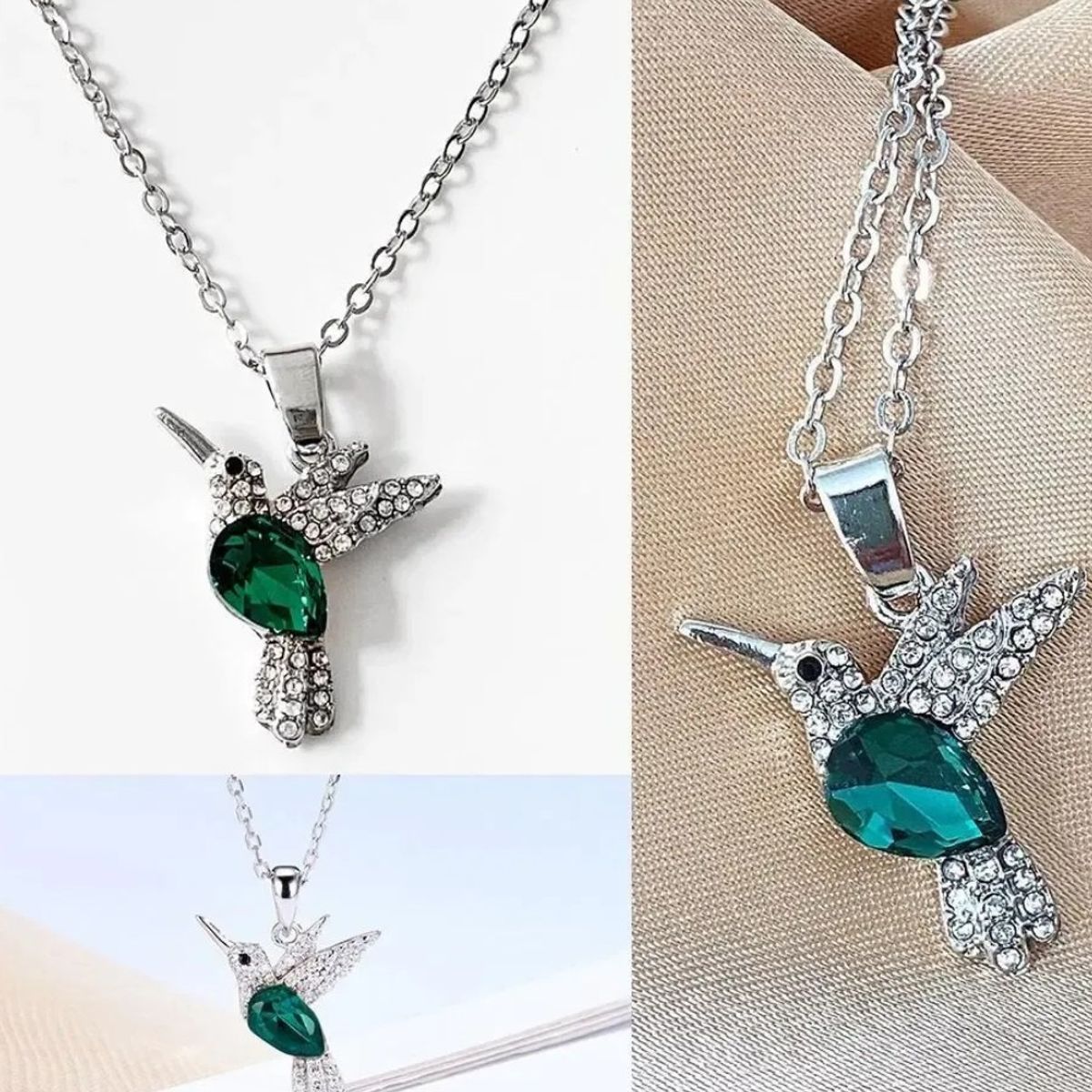 GENERICO - Collar diseño en Colibri con Cristales para Mujeres Joyas elegantes