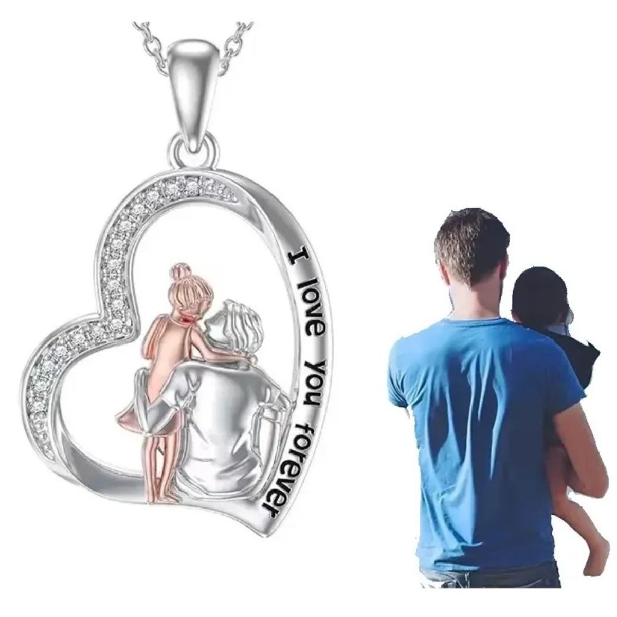 GENERICO - Gargantilla con diseño en Corazon Papa Y Hija collar Regalo marca generic