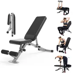 TSKY CHILE SHOPPING - Banco de pesas ajustable plegable para ejercicio con bloqueo automático cuerpo completo