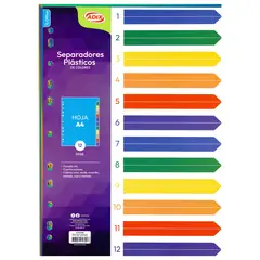 ADIX - Separadores Plásticos Tamaño A4 (10ud)