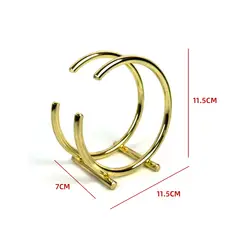 GENERICO - Servilletero Metalico Dorado Circular Decorativo Moderno