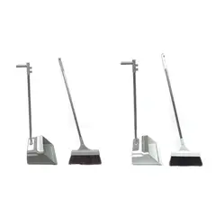 GENERICO - Set de Limpieza Profesional - Escoba y Pala Ergonómica - 1 Unidad - Colores Surtidos
