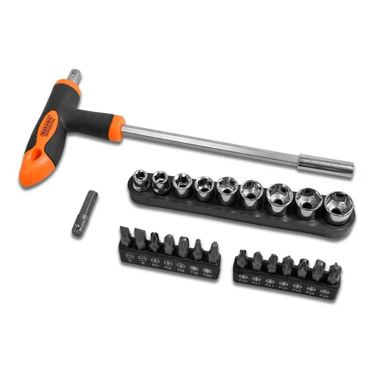 MAKAWA - JGO PUNTA DESTRONILLADOR TIPO T X 28PCS MAKAWA