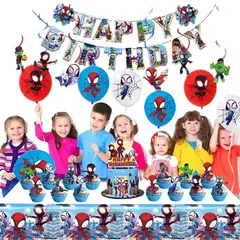 GENERICO - Set Decoración para Cumpleaños personaje de Spidey Y Sus Amigos + Tela