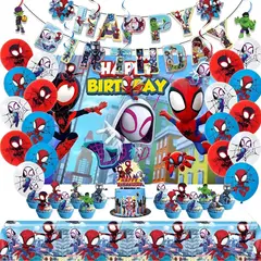 GENERICO - Decoración para Cumpleaños personaje de Spidey Y Sus Amigos + Tela