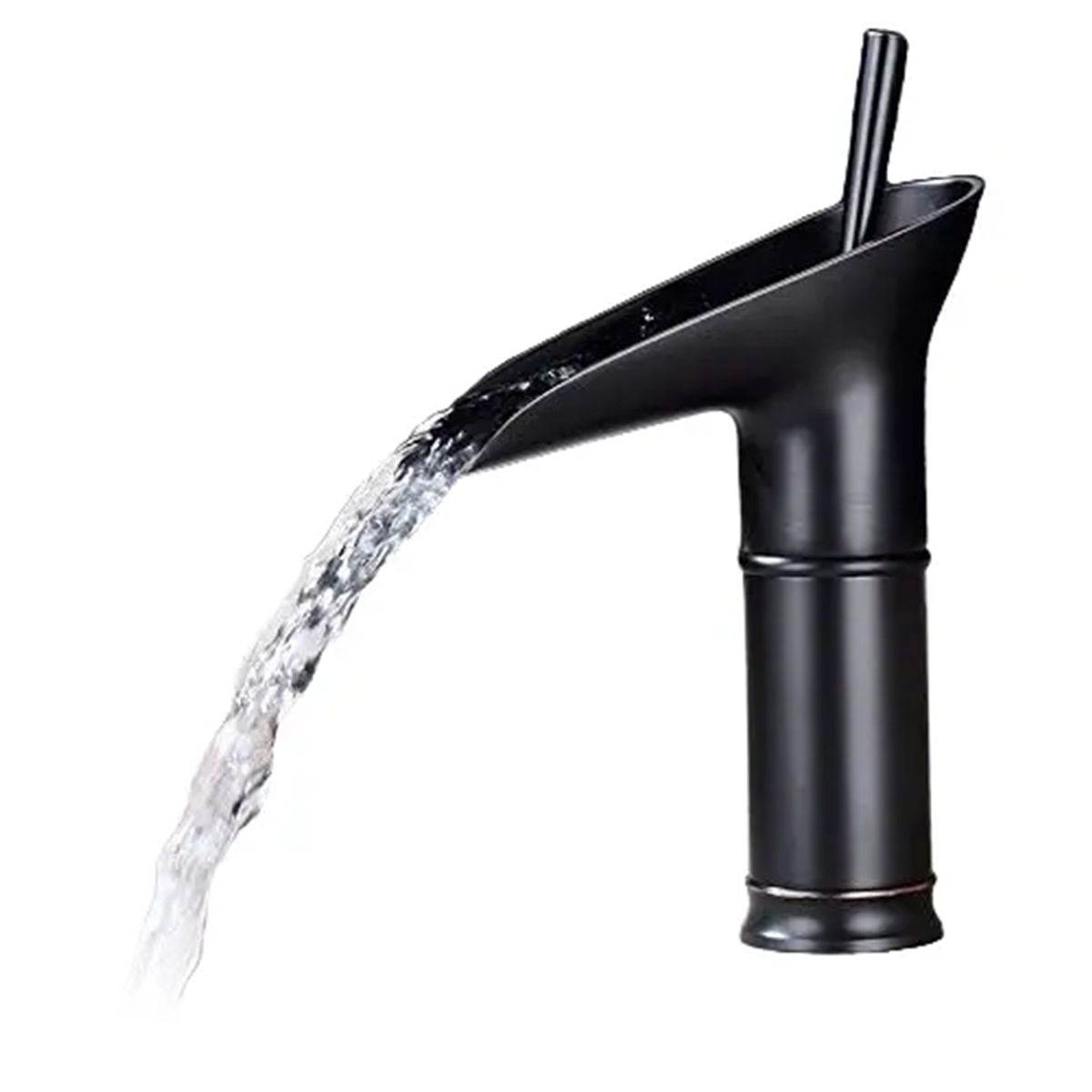 GENERICO - Grifería De Baño Cuello Bajo Estilo Copa De Vino Negro