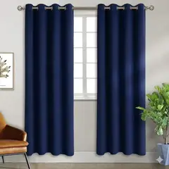 GENERICO - Cortina Blackout 1 Paño 140x220cm Tela Poliéster Color Azul Marino