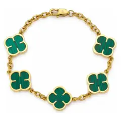 GENERICO - Pulsera Green Clover Oro Verde