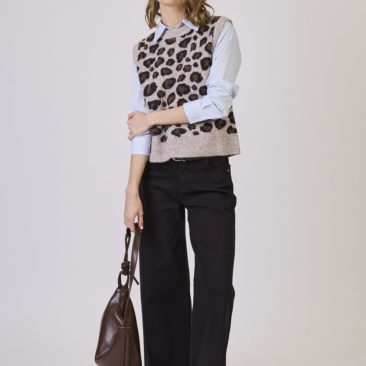 PRIVILEGE - Sweater Con Lana Estamplado Beige Cod 5414826