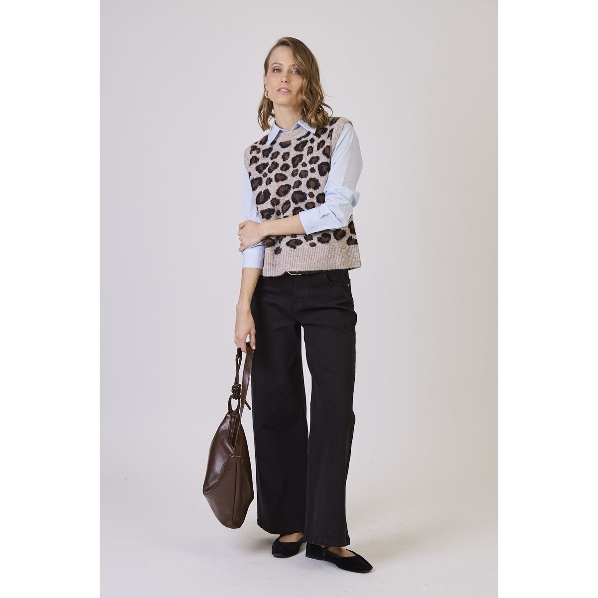 PRIVILEGE - Sweater Con Lana Estamplado Beige Cod 5414826