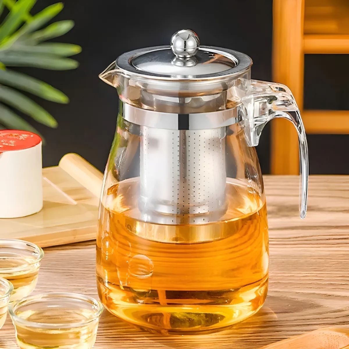 GENERICO - Tetera Té Infusiones Vidrio con Filtro Acero Inox 750ml