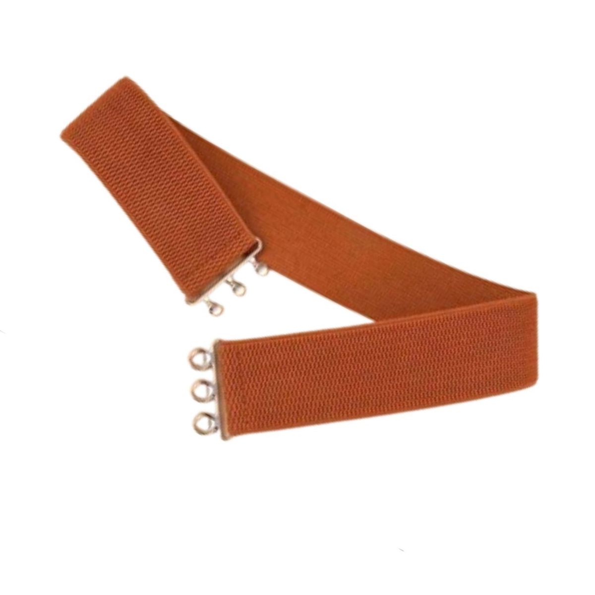 GEN - Cinturón delgado de mujer elasticado ancho 5cm hebilla gancho plateada