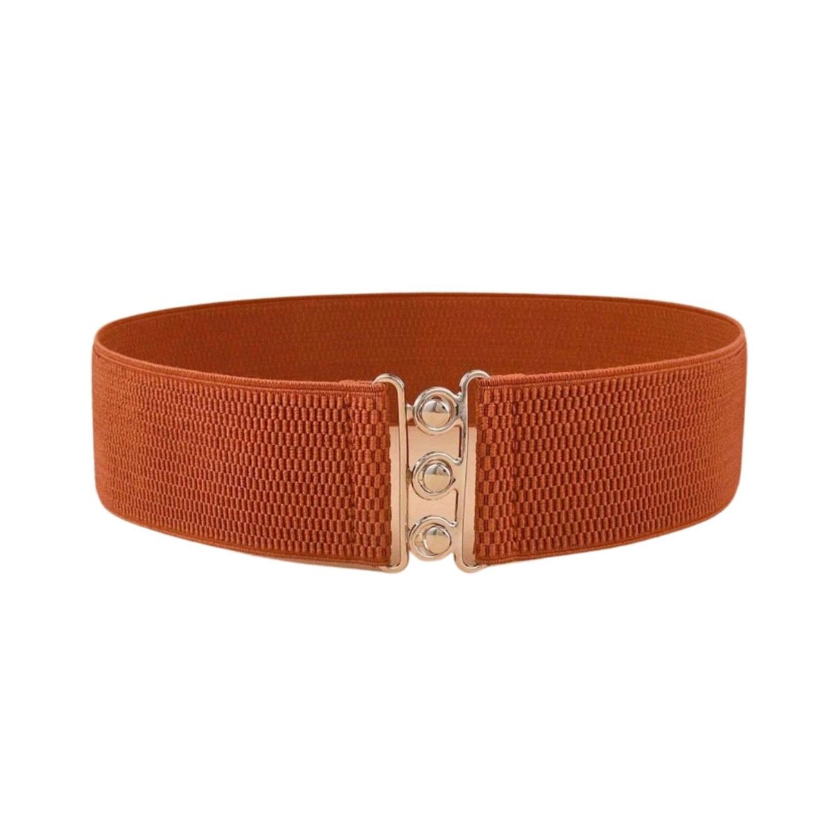 GEN - Cinturón delgado de mujer elasticado ancho 5cm hebilla gancho plateada