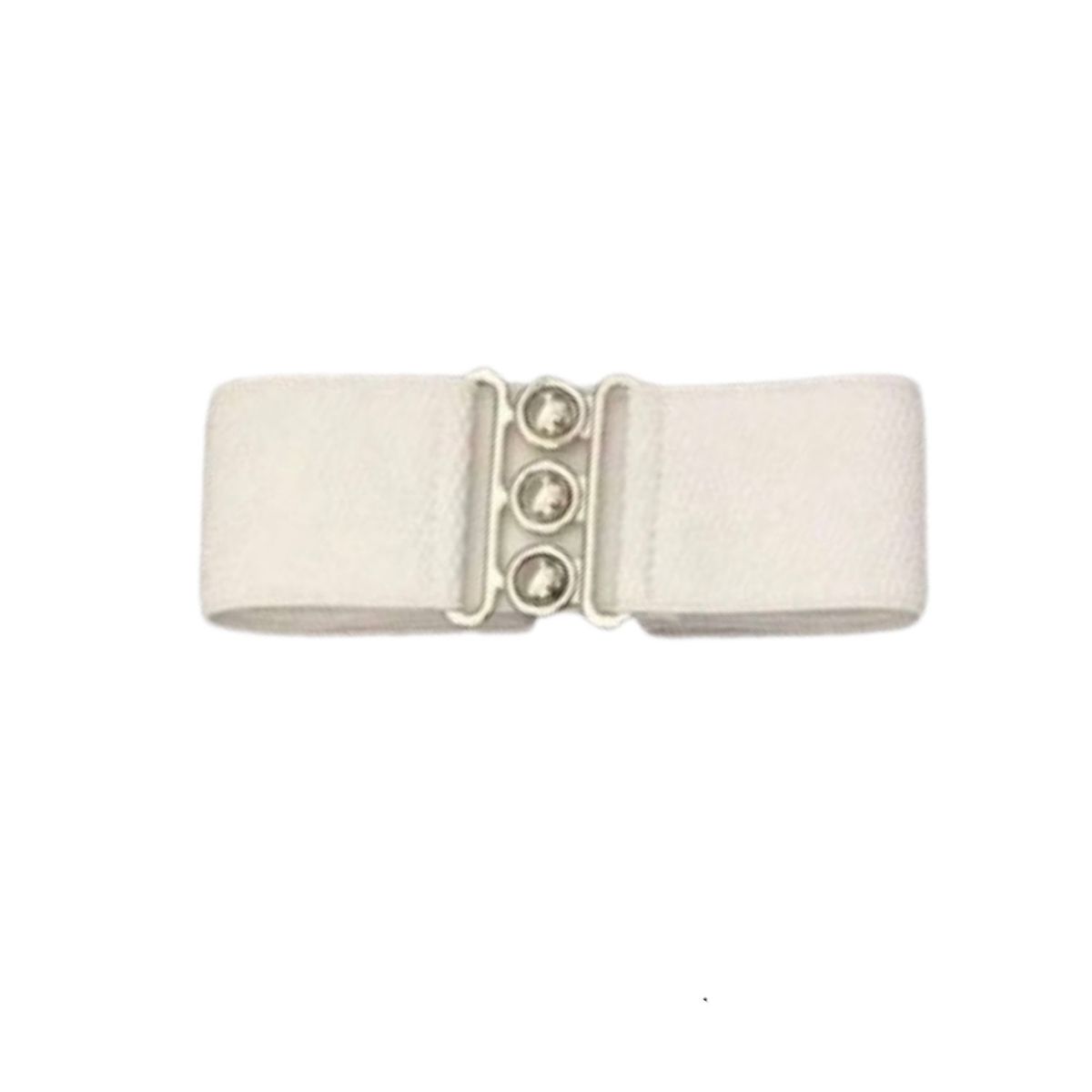 GEN - Cinturón delgado de mujer elasticado ancho 5cm hebilla gancho plateada