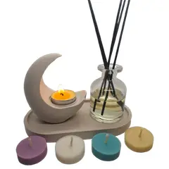 SCENTS CHILE - Set Difusor Lunar mas 50ml aceite aromatico Cafe