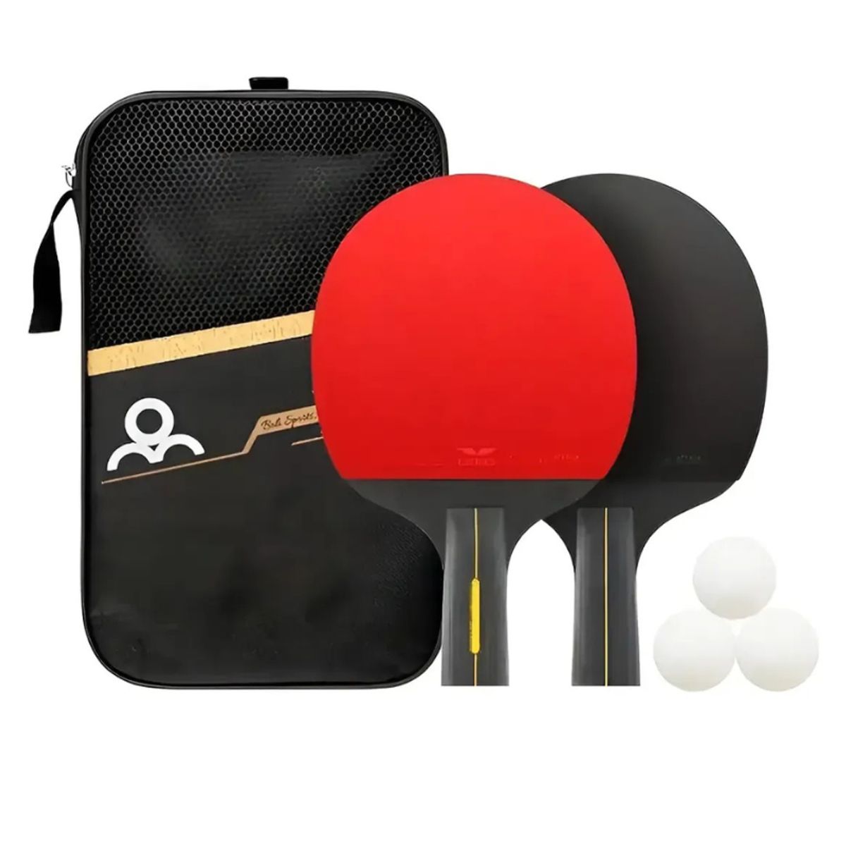 GENERICO - Set de 2 raquetas para Ping Pong 6 Estrellas Profesional Con Estuche paleta