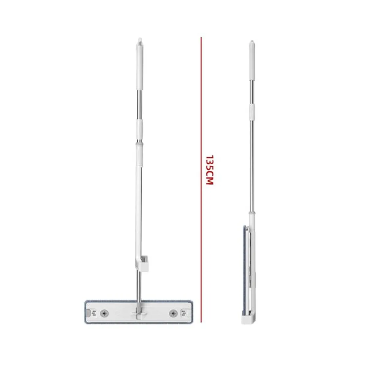 GENERICO - Limpiador de Pisos Industrial XL - Cabezal de 45.5 cm Mango de Acero Inoxidable 148.5cm - 1 Unidad