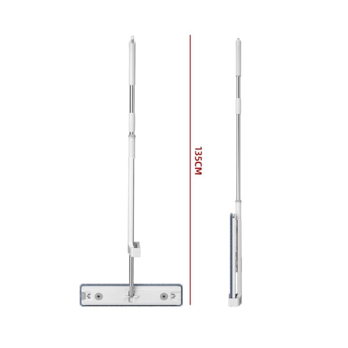 GENERICO - Limpiador de Pisos Industrial XL - Cabezal de 45.5 cm Mango de Acero Inoxidable 148.5cm - 1 Unidad