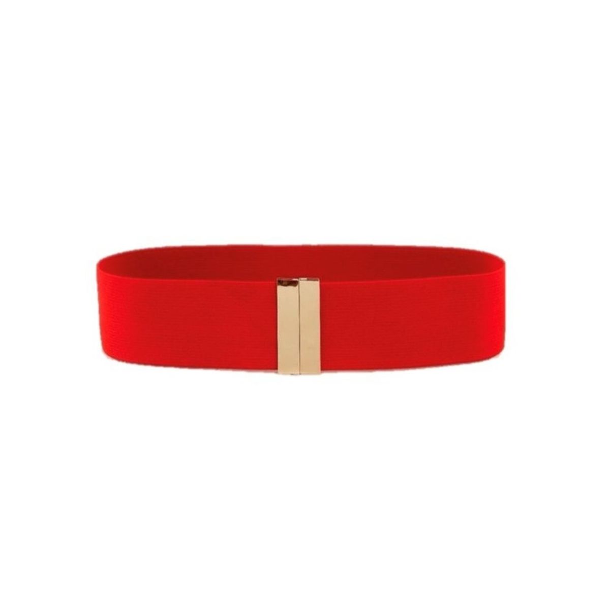 GEN - Cinturón delgado de mujer elasticado ancho 5cm Casual Hebilla Dorada