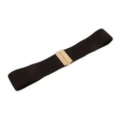 GEN - Cinturón delgado de mujer elasticado ancho 5cm Casual Hebilla Dorada