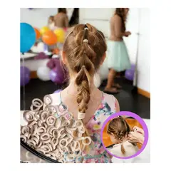 GENERICO - Set de 80 Mini Bandas o colets elásticas para el cabello suaves y sin costuras