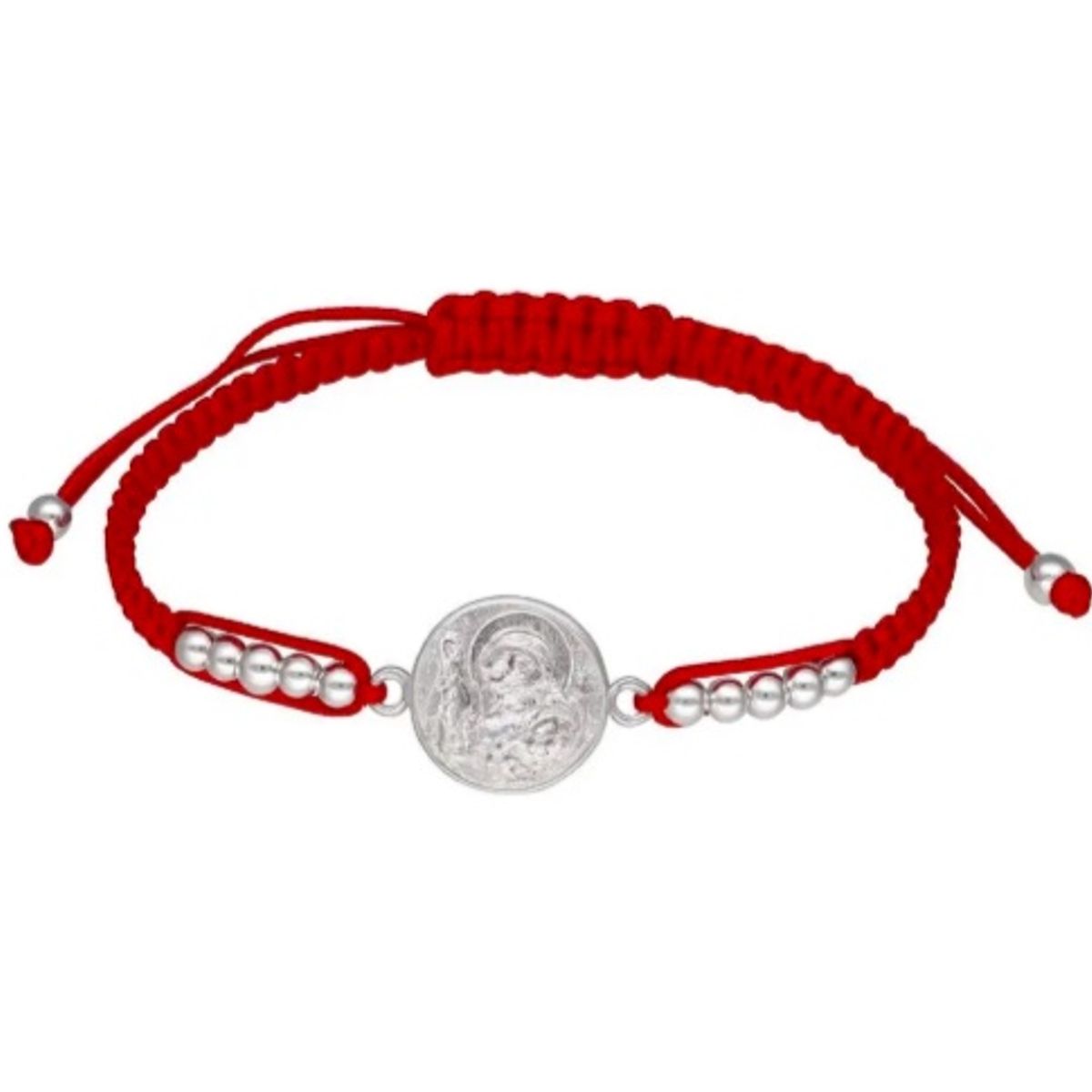 GENERICO - Pulsera Plata  San Benito Hilo Rojo
