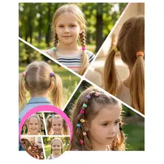 GENERICO - Set de 80 Mini Bandas o colets elásticas para el cabello suaves y sin costuras