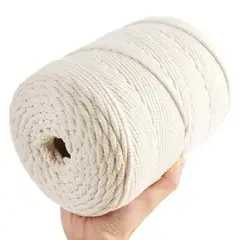 GENERICO - Cordón Macramé Peinado 5mm 200 Metros 100% Algodón