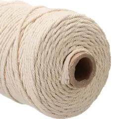 GENERICO - Cordón Macramé Peinado de 5mm 200 Metros 100% Algodón