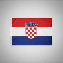 DORAL - Bandera De Croacia 90x60 Cm Estampada Argollas Metálicas.