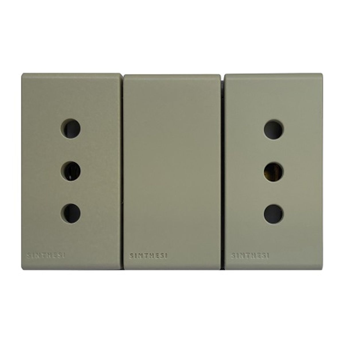 SINTHESI - Módulo Tomacorriente Duplex 10A 250V 2P+T S33 Beige Mate