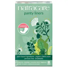 NATRACARE - Protectores Diarios Orgánico Sin Alas Curvo 30 Uds