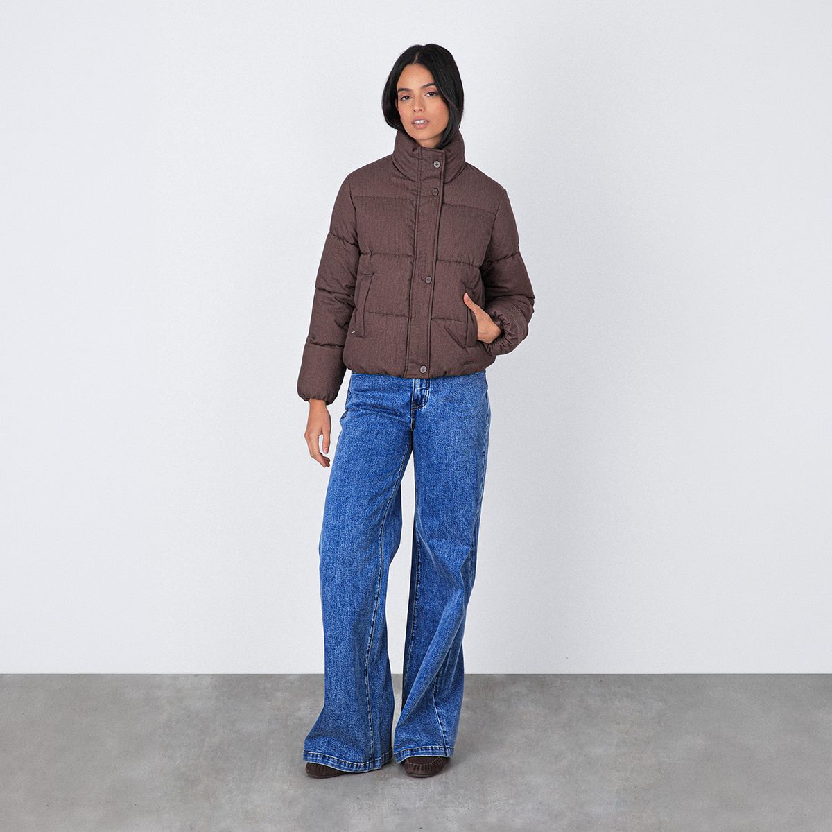 RAINDOOR - Puffa Tejida Print Café Mujer Raindoor