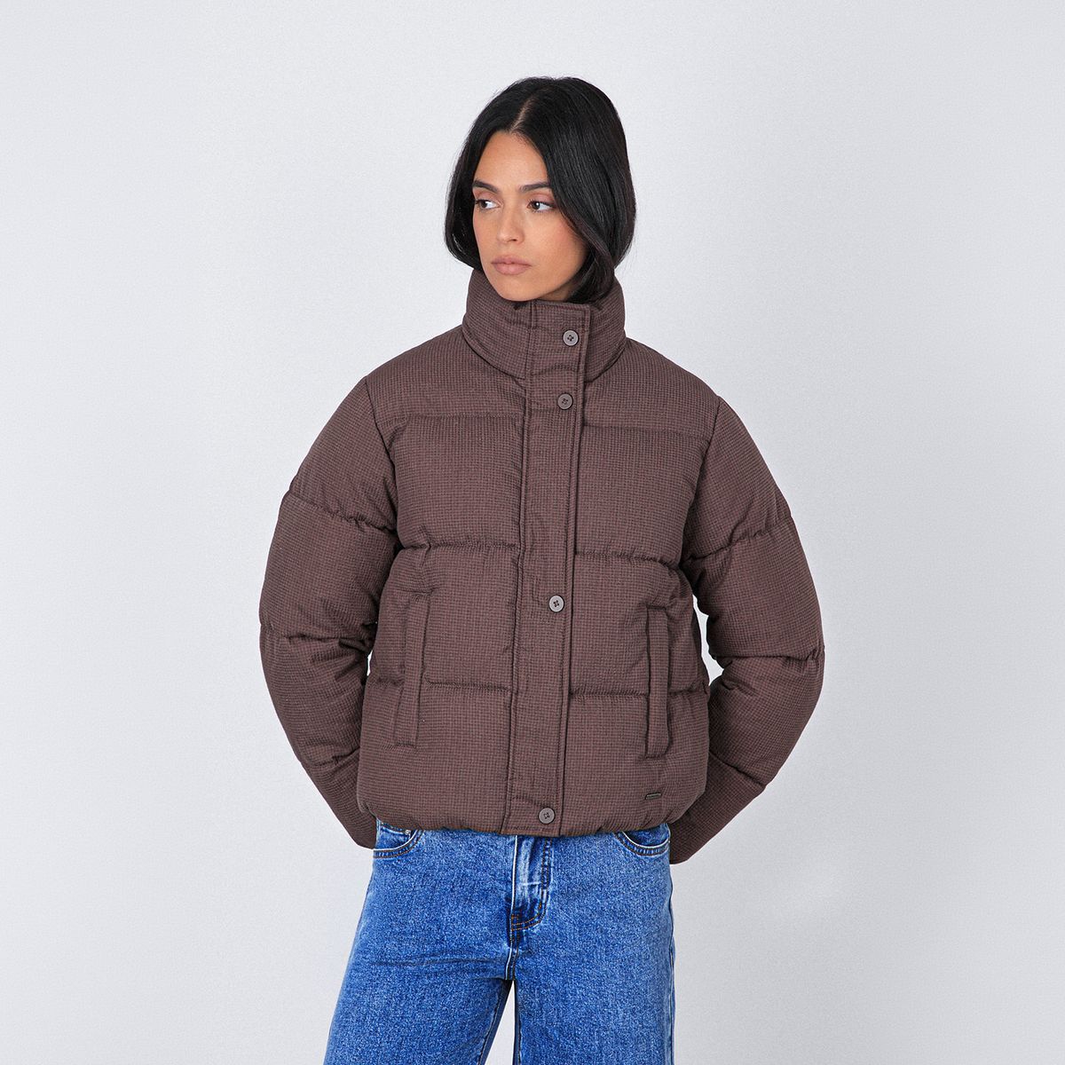 RAINDOOR - Puffa Tejida Print Café Mujer Raindoor