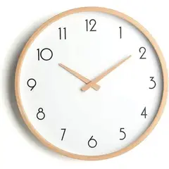 GENERICO - Reloj de Muralla Redondo Madera Clara Análogo