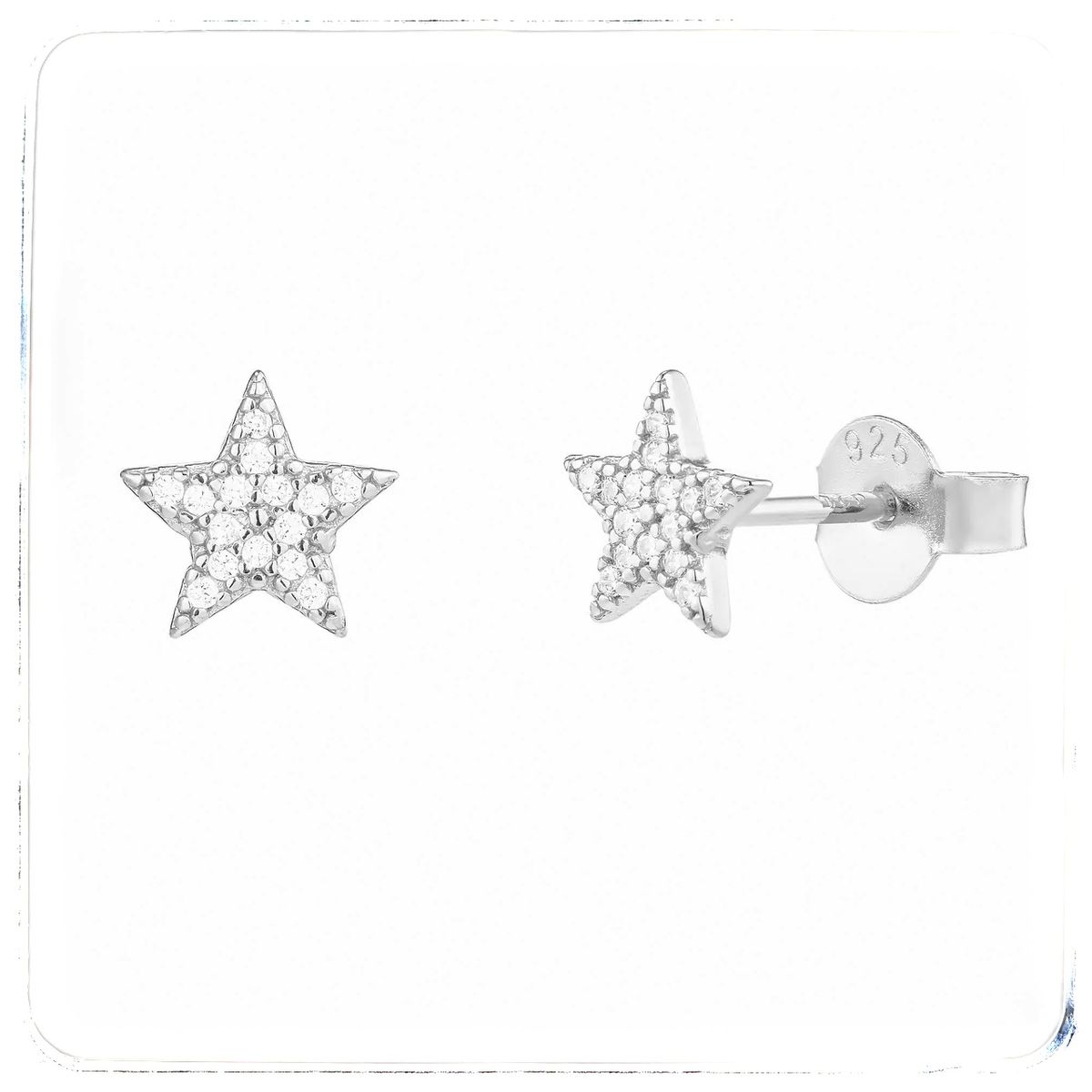 GENERICO - Aros de estrellas Plata 925 hombre mujer hipoalergénicos