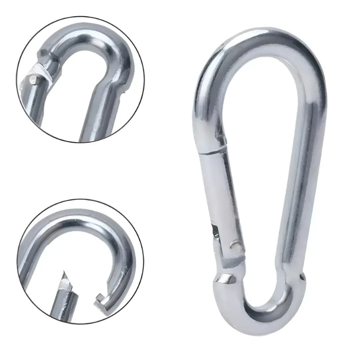GENERICO - Set 10 Mosquetón De Seguridad Para Equipo Escalada 8x80mm