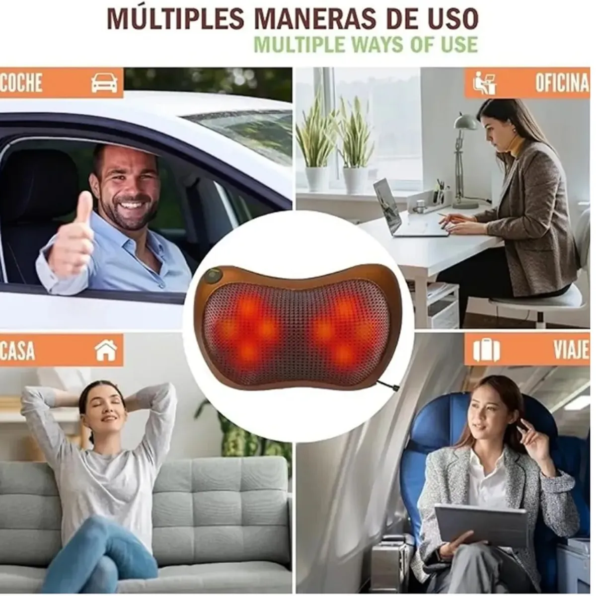 MOVI - Cojin Masajeador para el Auto y Casa, relajate en cualquier lugar
