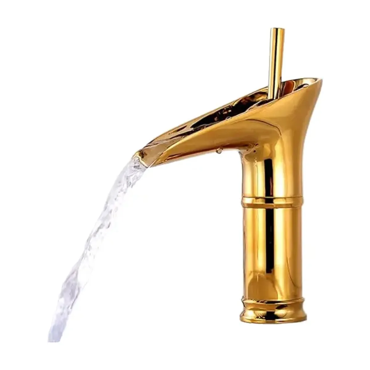 GENERICO - Grifería De Baño Cuello Bajo Estilo Copa De Vino Dorado Cromado