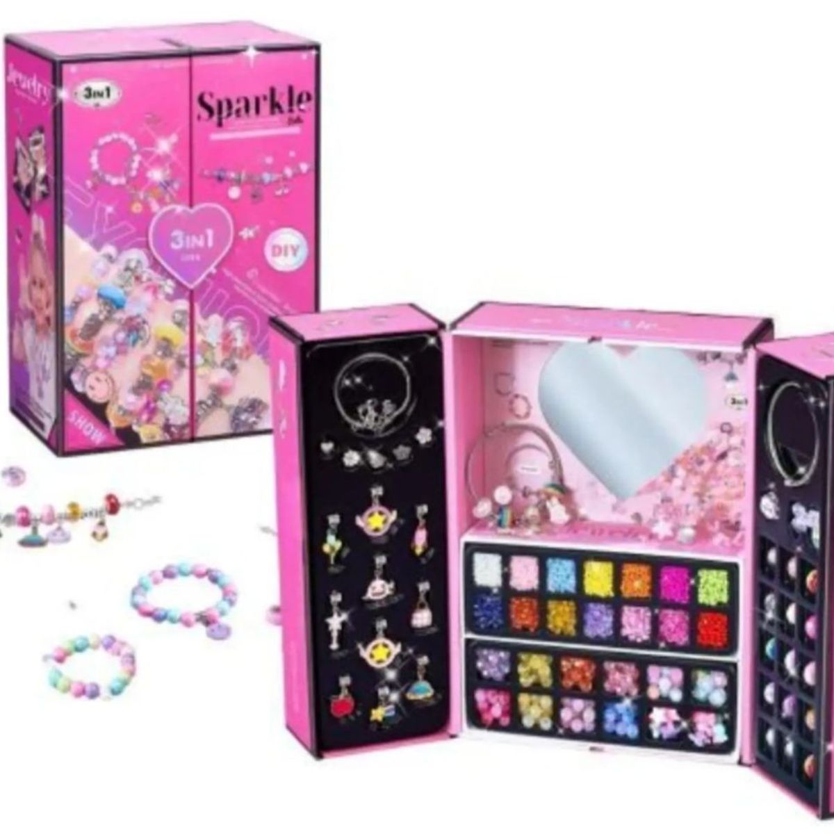 GENERICO - Kit Para Armar Crear Pulseras Niñas 2388 Piezas