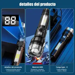 GENERICO - 2pcs Lampara Recargable Led Linternas Táctica Impermeable BELUG