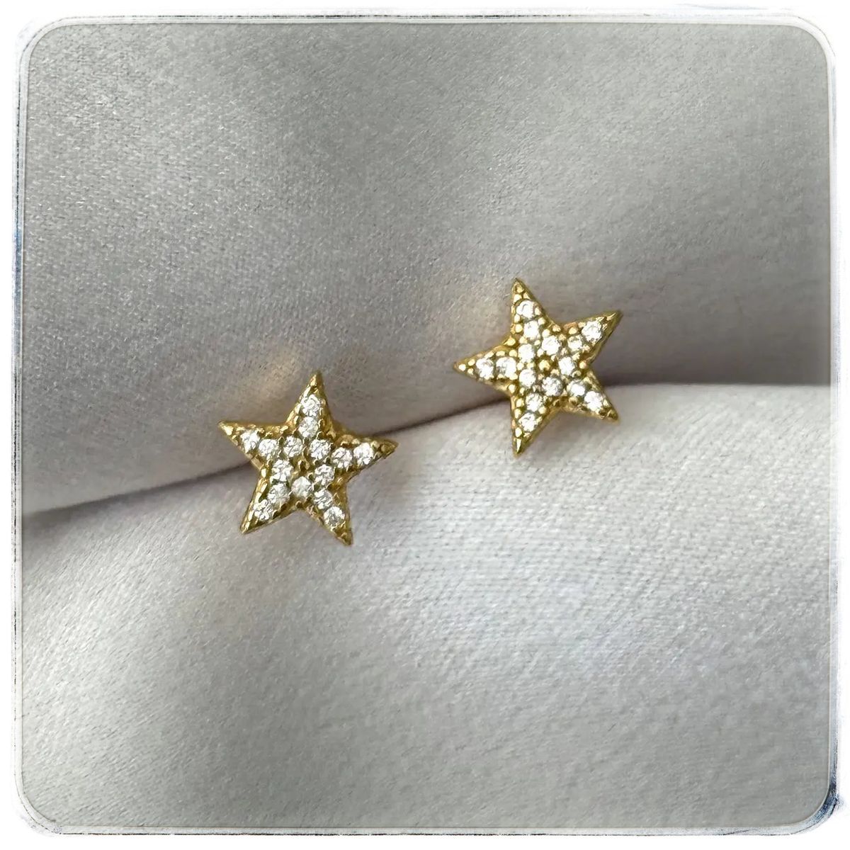 GENERICO - Aros de estrellas de oro 18 k y plata 925 hombre mujer