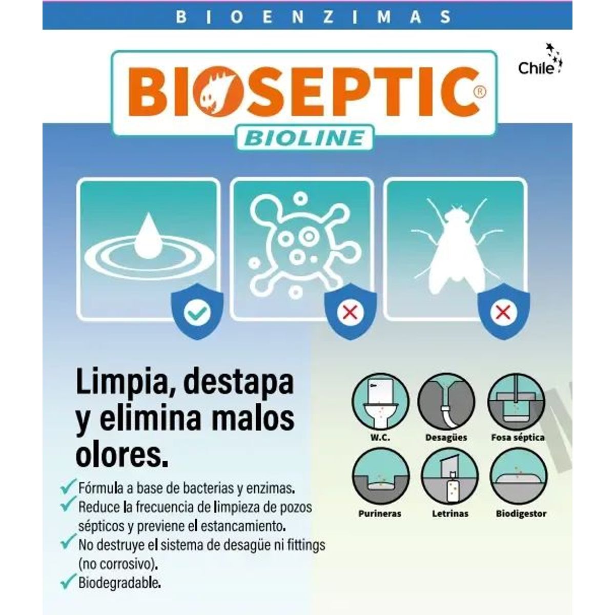 Bioseptic 100 Gr Pack 10 Und -bacterias Fosas Septicas, marca METALFER - Foto Principal