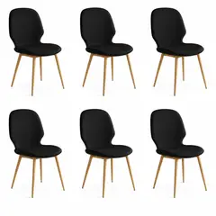 GENERICO - Pack 6 Sillas De Comedor Modelo Fiori Ecocuero