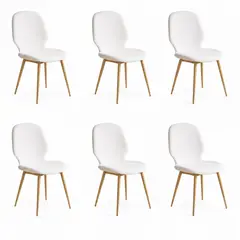 GENERICO - Pack 6 Sillas De Comedor Modelo Fiori Ecocuero