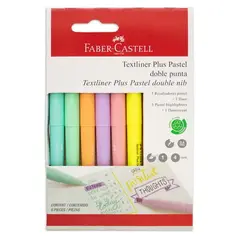 FABER-CASTELL - Destacadores Textliner Plus Pastel Doble Punta